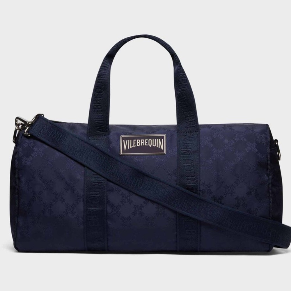 Vilebrequin 48 hour Travel Turtle Monogram Duffel Bag color Navy